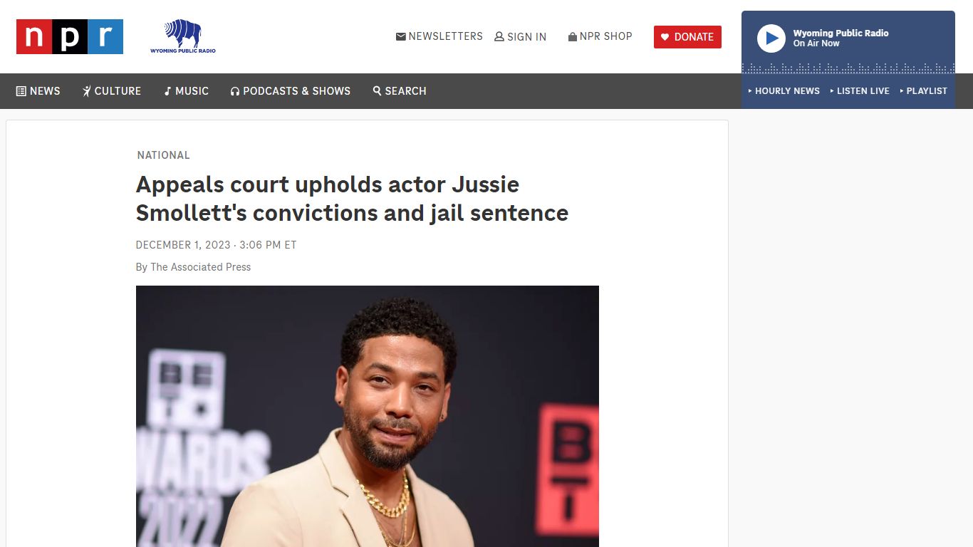 Actor Jussie Smollett's convictions and jail sentence are upheld - NPR